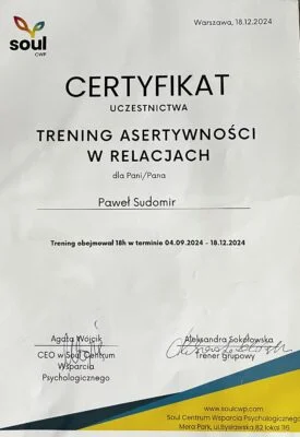 certyfikat trening